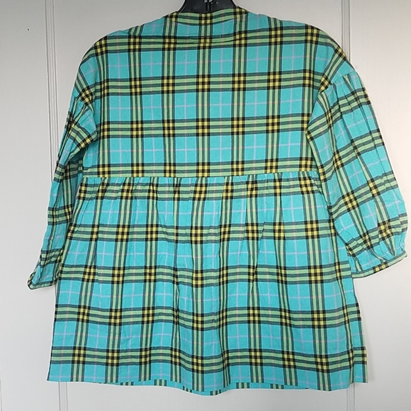 burberry green plaid dress Burberry Check Wool Blend Chemisier Dress